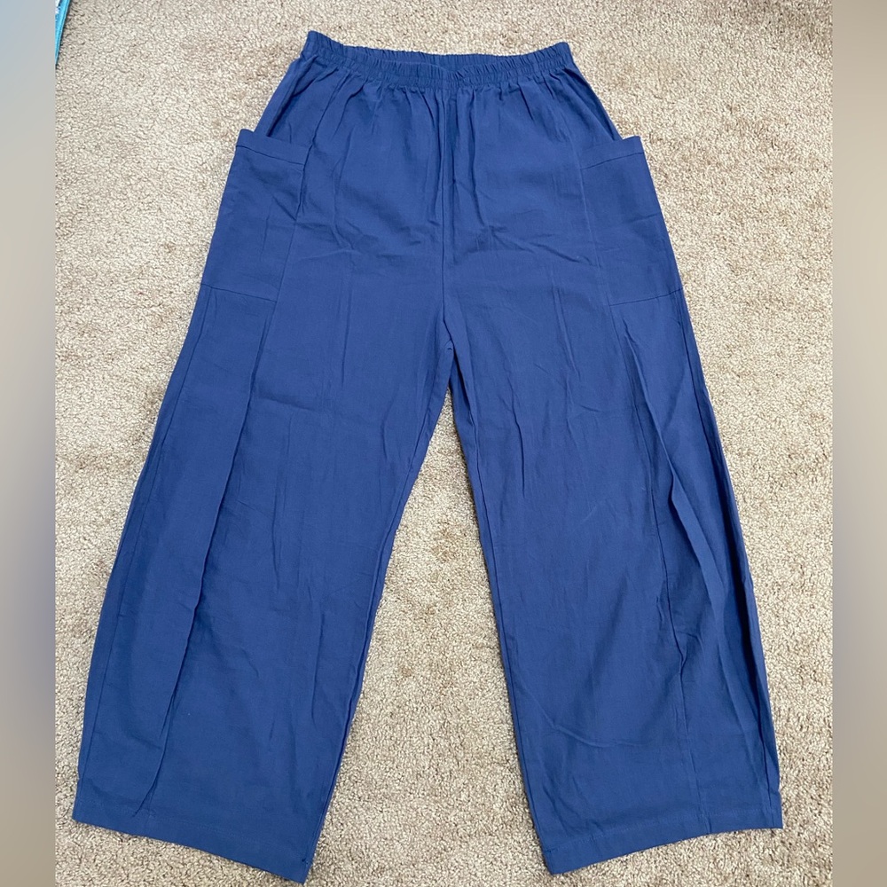 Blue Cellabie Pocket Wideleg Pants size small NWT